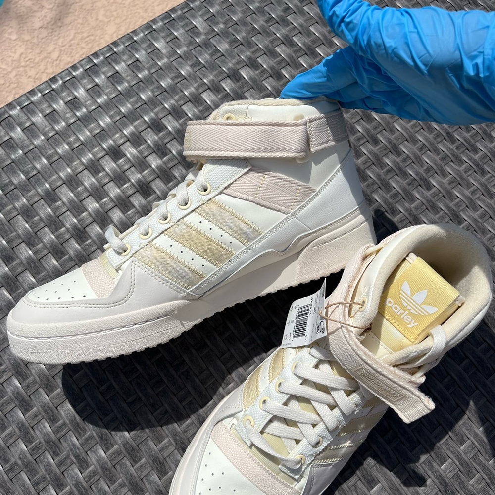 Forum Mid Parley Adidas Sneakers in Cream and Off-White - Picture 10 of 13
